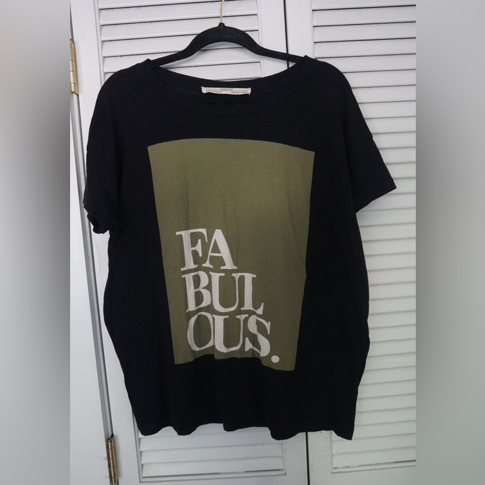 Zara “Fabulous” Graphic Tee Size M